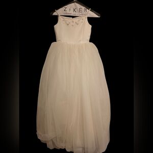 Micaelangelo Girls' White Tulle Party Dress